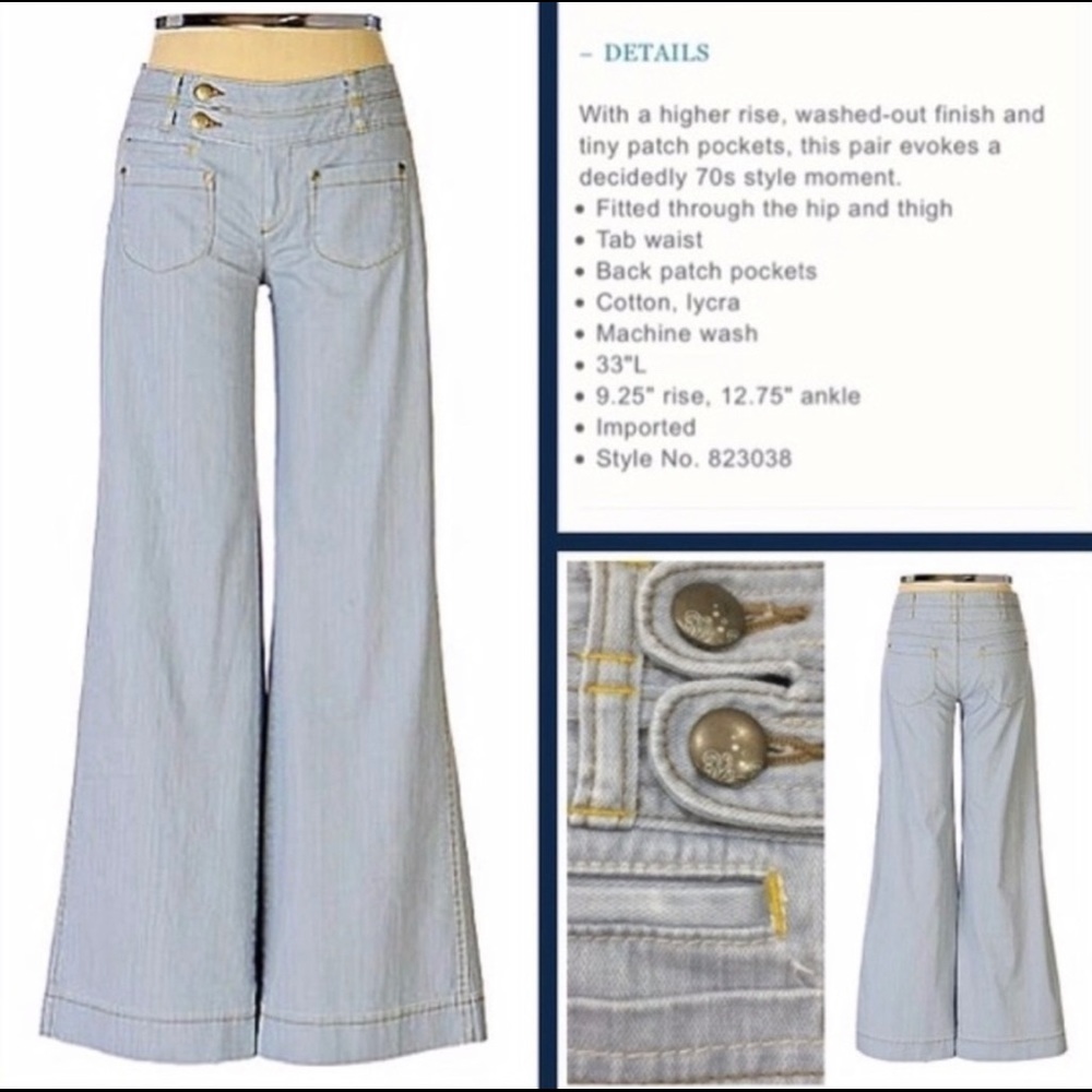 Anthropologie Bica Cheia Wide Leg Jeans Light Wash